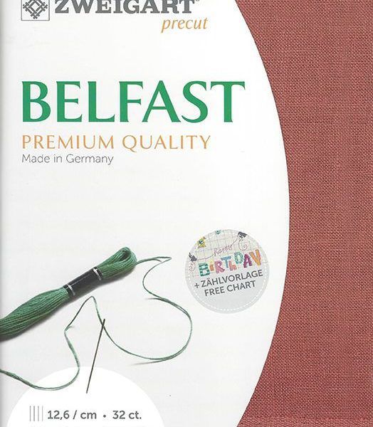 Zweigart Leinen Belfast 32ct terracotta - 4030