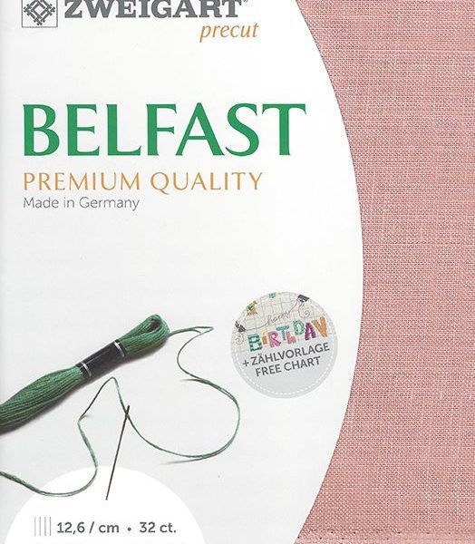 Zweigart Leinen Belfast 32ct ash rose - 4042