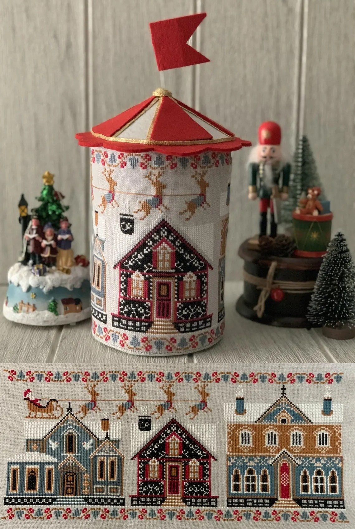 Twin Peak Primitives Ornamented Christmas Houses