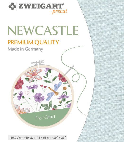 Zweigart Leinen Newcastle 40ct blaugrau - 7106