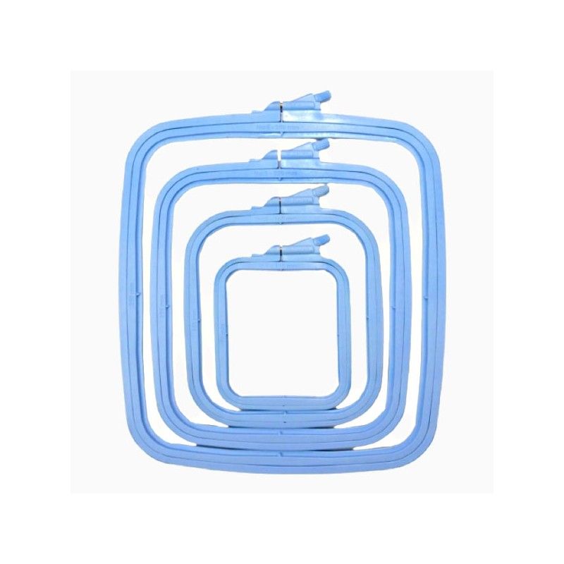 Rechteckiger Stickring - Blau