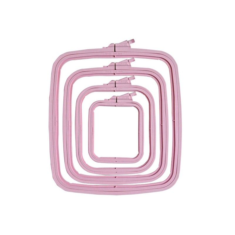 Rechteckiger Stickring - Pink