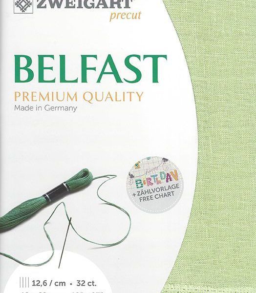 Zweigart Leinen Belfast 32ct resedagrün - 6083